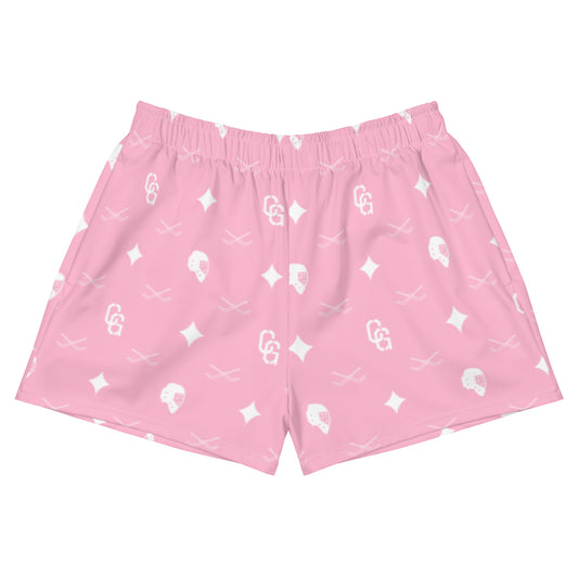 Women's Pink Lux Print Athletic Short Shorts