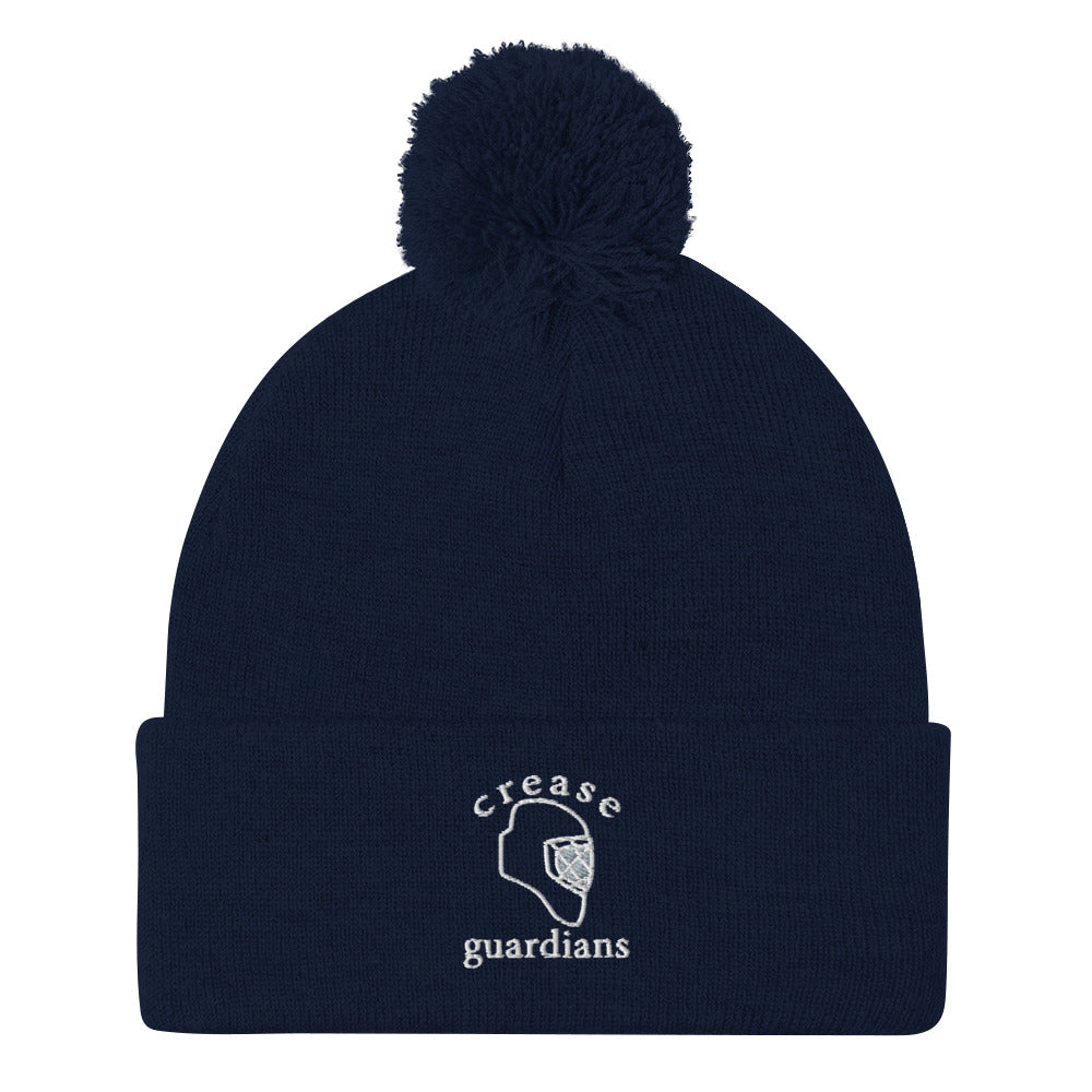 crease guardians Embroidered Pom-Pom Beanie