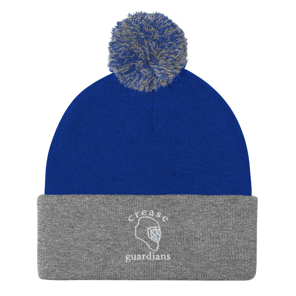 crease guardians Embroidered Pom-Pom Beanie
