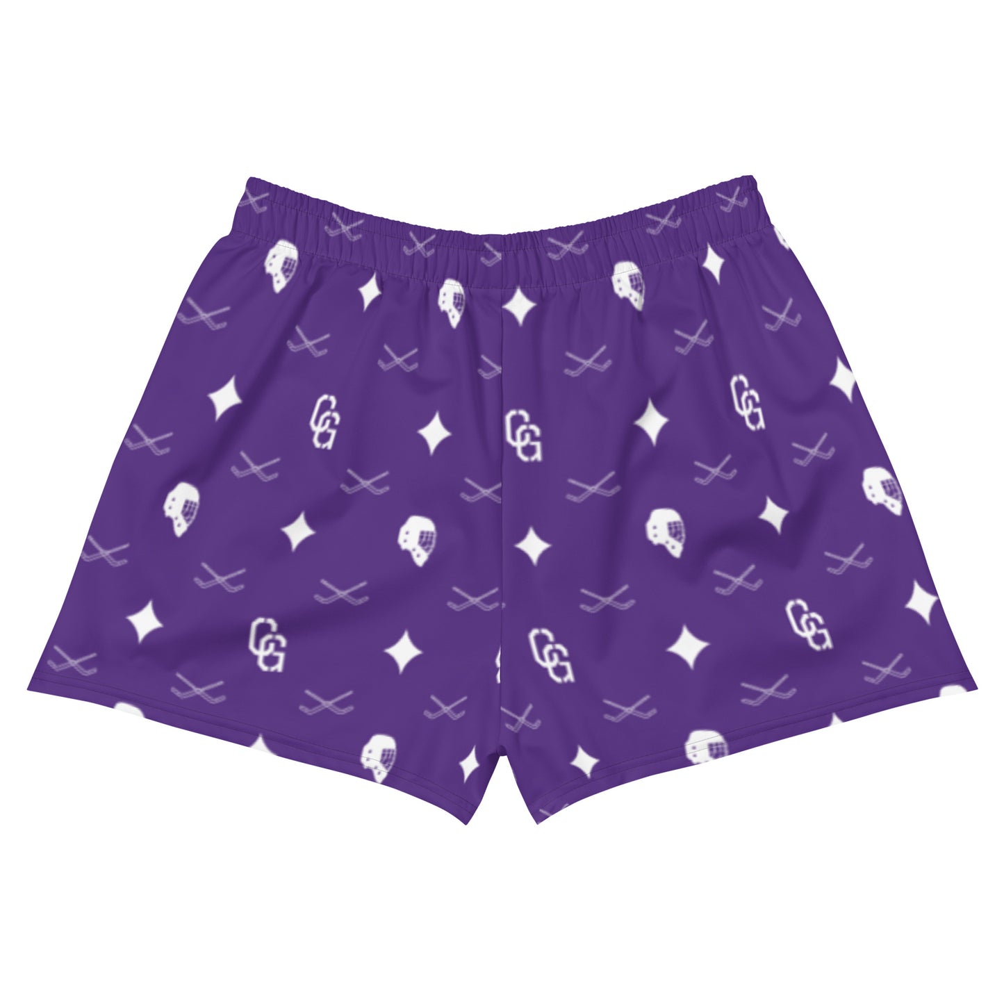 Women's Purple Lux Print Athletic Short Shorts