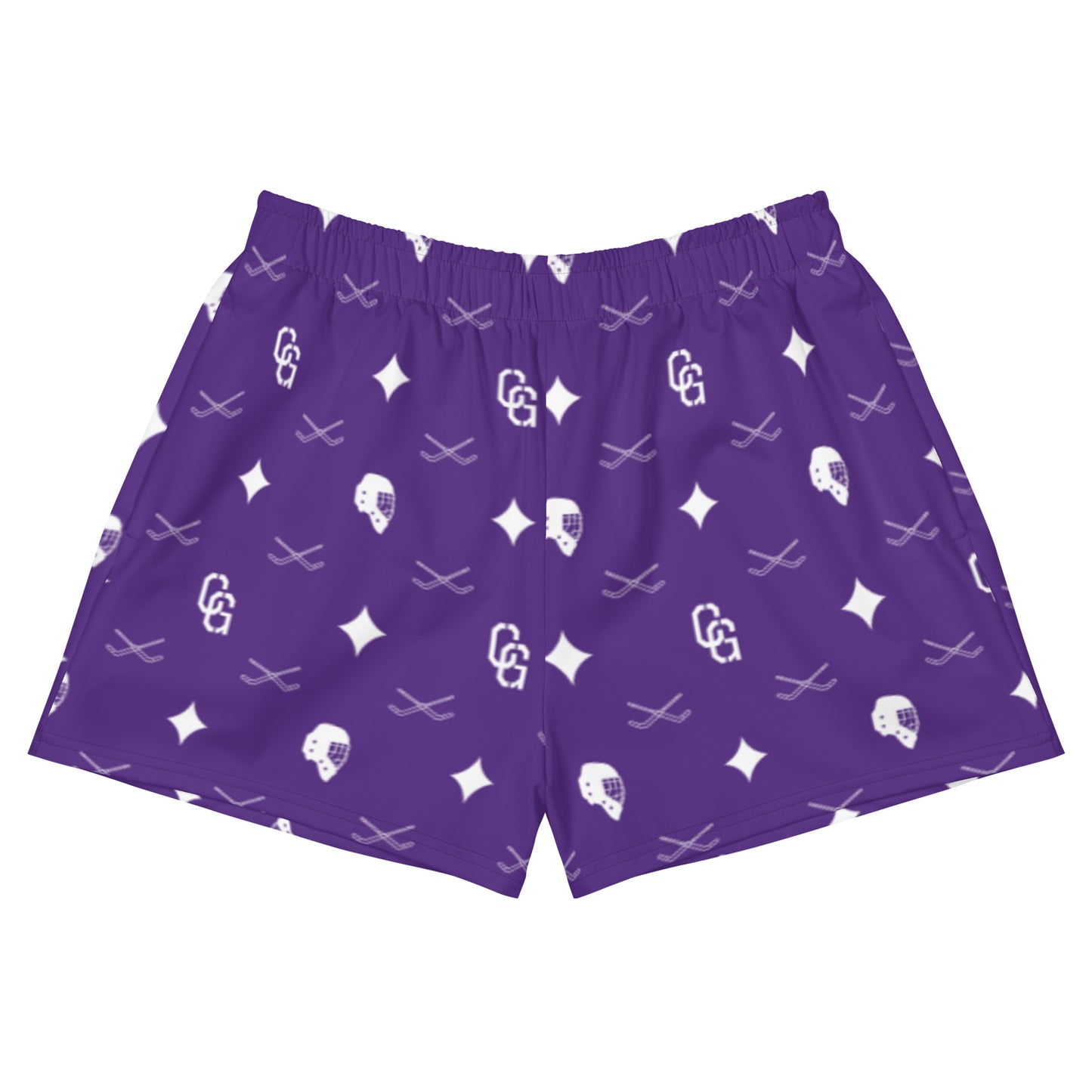 Women's Purple Lux Print Athletic Short Shorts
