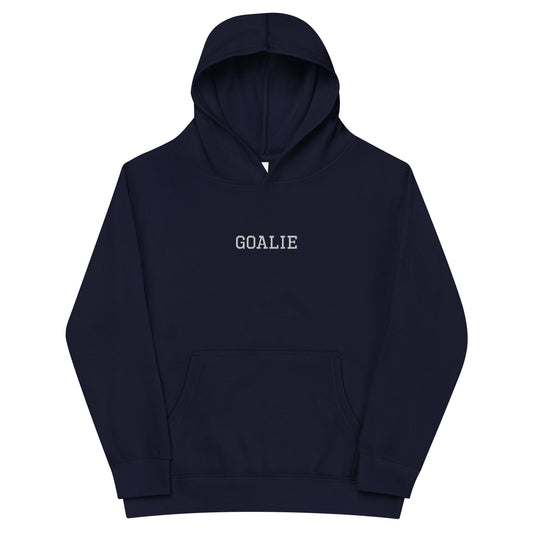 Embroidered GOALIE youth fleece hoodie