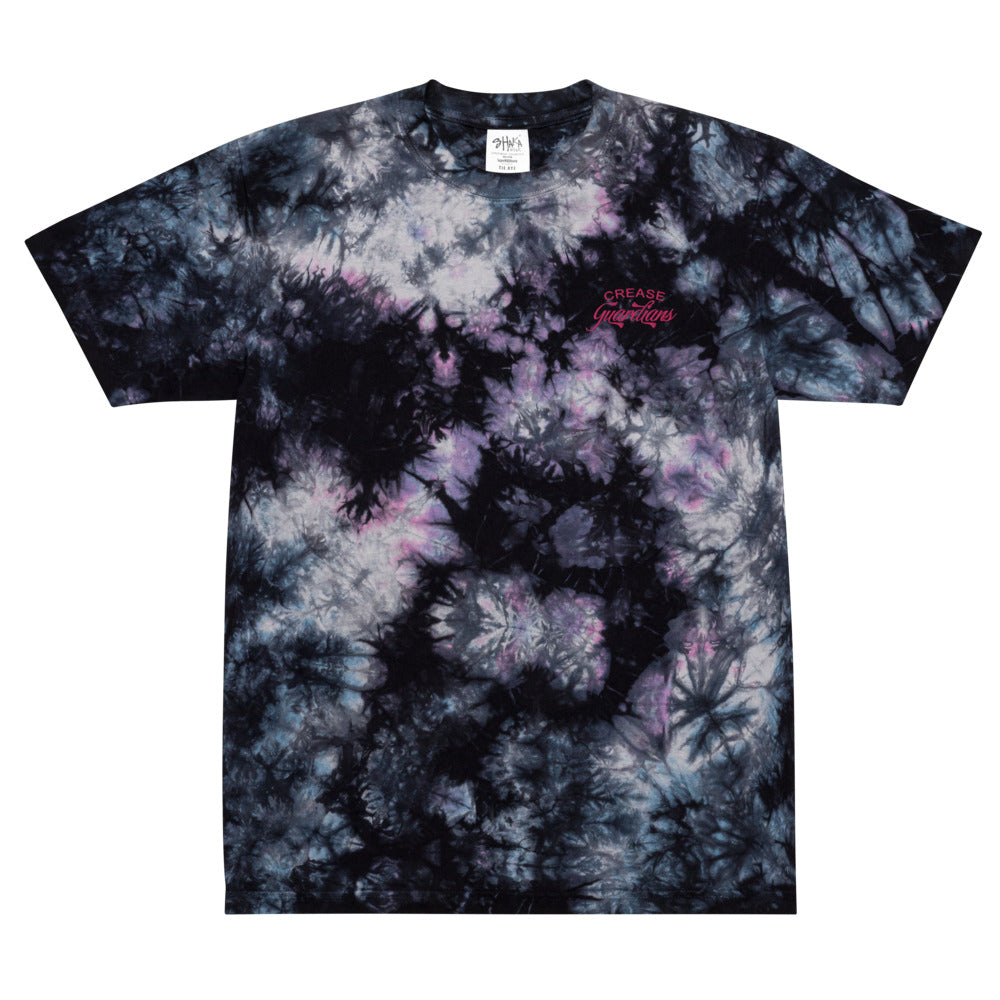 Embroidered Script Oversized tie-dye t-shirt