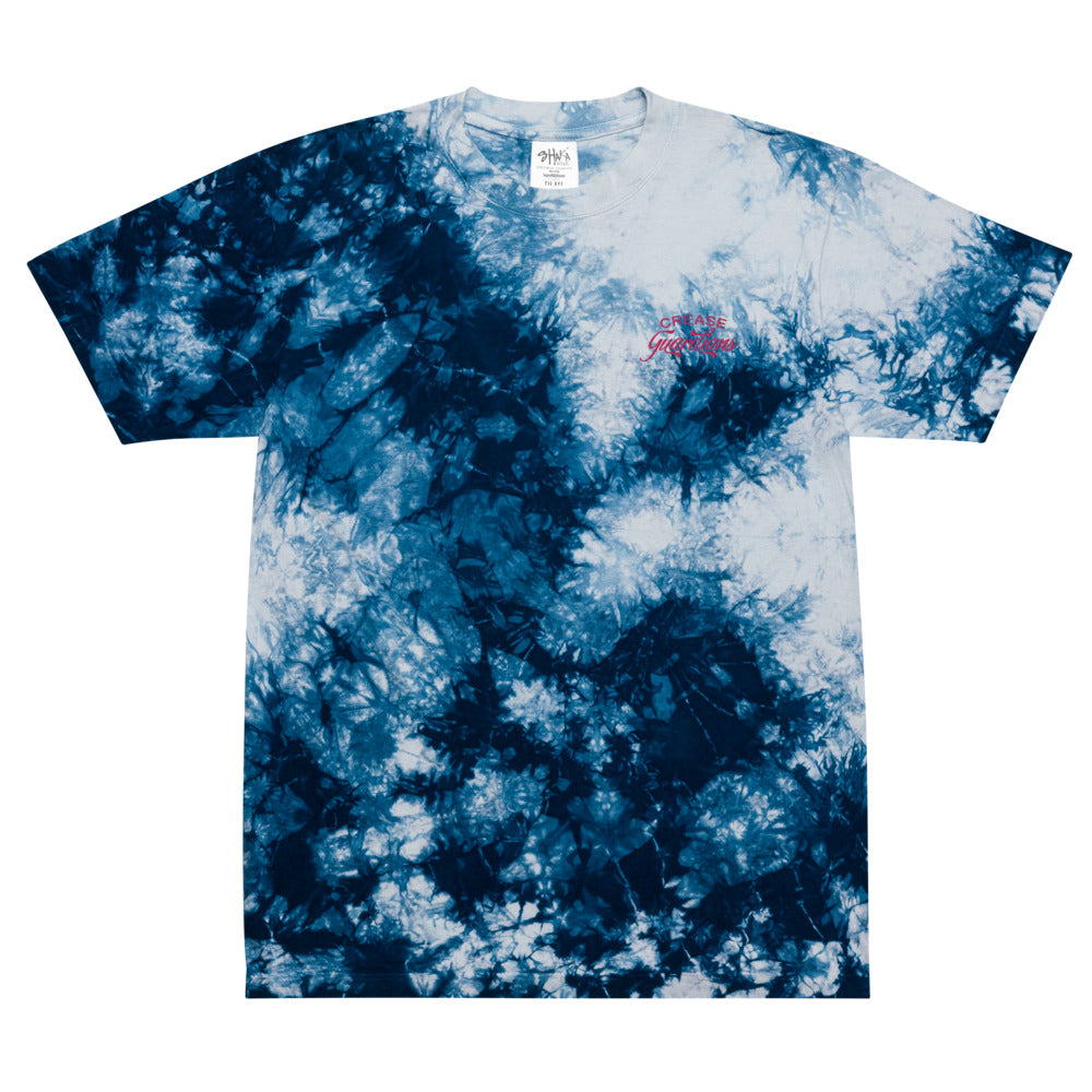 Embroidered Script Oversized tie-dye t-shirt