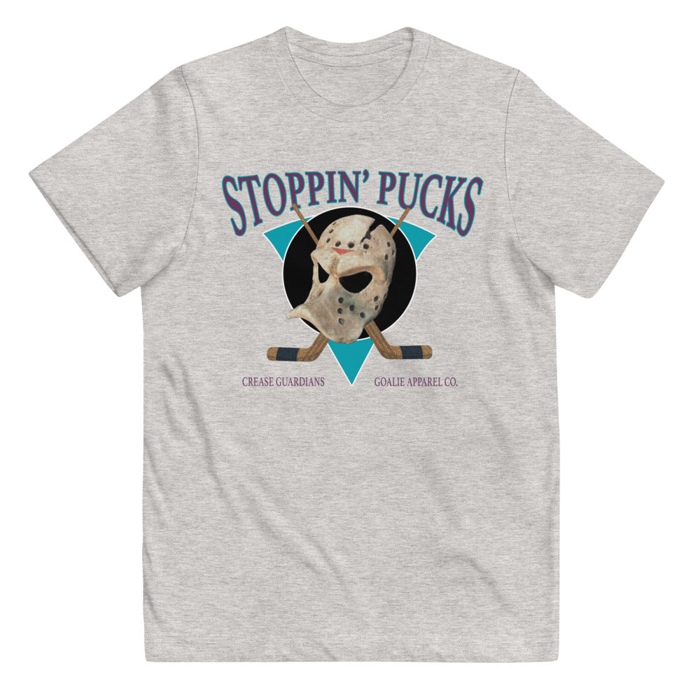 Stoppin' Pucks Youth jersey t-shirt